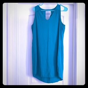 Teal V Neck dress